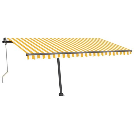 Luifel vrijstaand automatisch 450x300 cm geel en wit 4