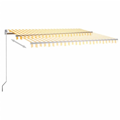 Luifel vrijstaand automatisch 450x300 cm geel en wit 5
