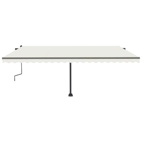 Luifel vrijstaand handmatig uittrekbaar 500x300 cm crèmekleurig 4
