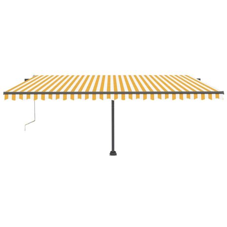 Luifel vrijstaand automatisch 500x300 cm geel en wit 4