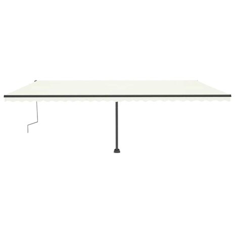Luifel vrijstaand handmatig uittrekbaar 600x300 cm crèmekleurig 4