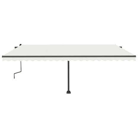 Luifel vrijstaand handmatig uittrekbaar 500x350 cm crèmekleurig 3