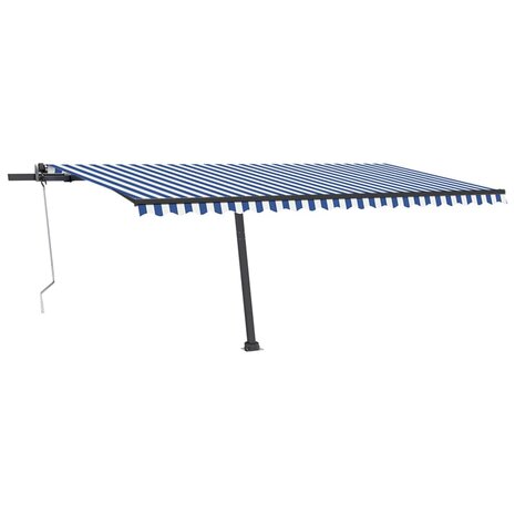 Luifel vrijstaand automatisch 500x350 cm blauw en wit 2