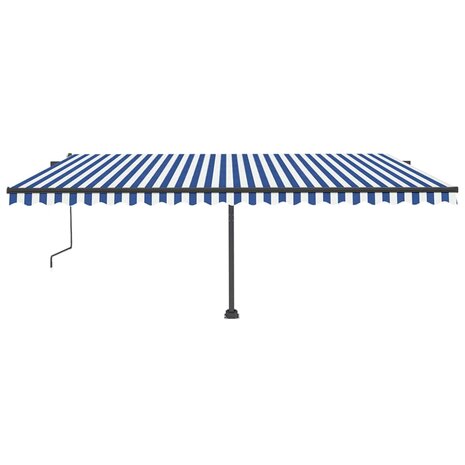 Luifel vrijstaand automatisch 500x350 cm blauw en wit 3