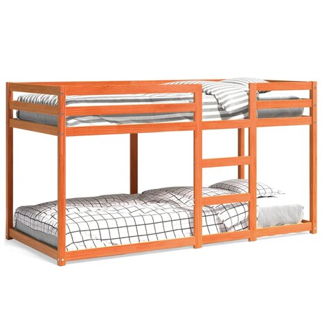 Stapelbed massief grenenhout wasbruin 90x200 cm 2