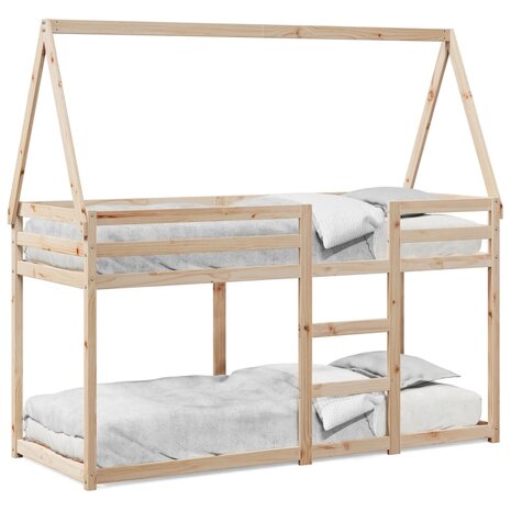Stapelbedframe zonder matras massief grenenhout 90x200 cm 2