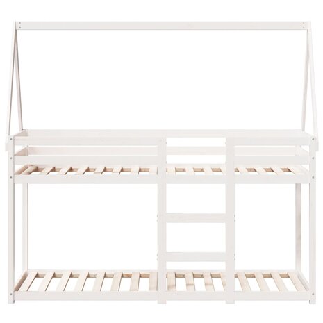 Stapelbed met dak massief grenenhout wit 90x200 cm 4