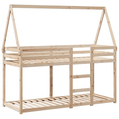 Stapelbedframe zonder matras massief grenenhout 90x190 cm 3