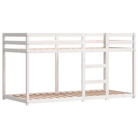 Stapelbed met gordijnen 90x200 cm grenenhout wit en zwart 8