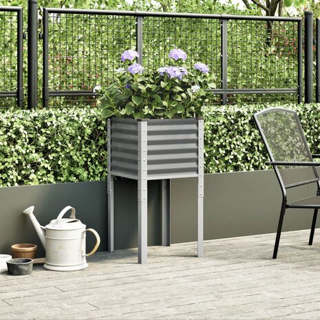 Plantenbak 45x45x88 cm staal grijs 3