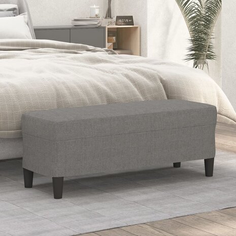Bankje 100x35x41 cm stof donkergrijs 1