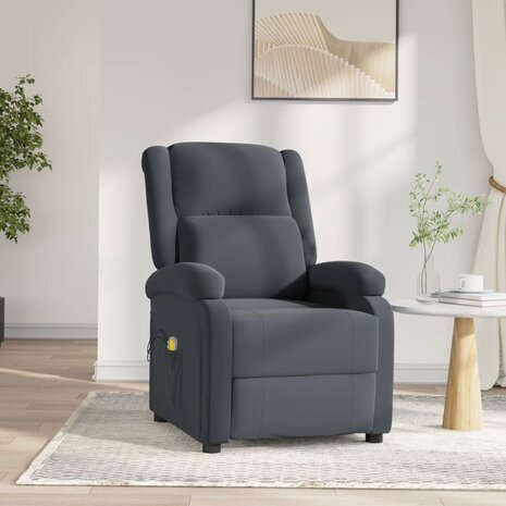 Massagestoel elektrisch fluweel donkergrijs 1