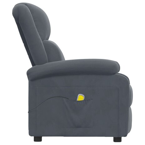 Massagestoel fluweel donkergrijs 4
