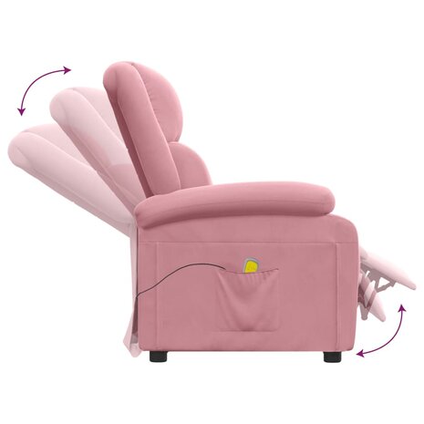 Massagestoel fluweel roze 6