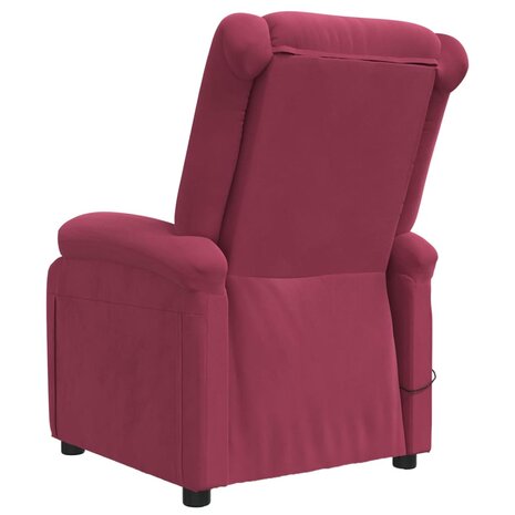 Massagestoel fluweel wijnrood 5
