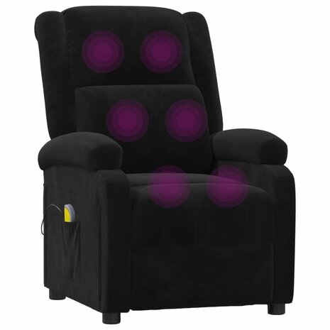Massagestoel fluweel zwart 7
