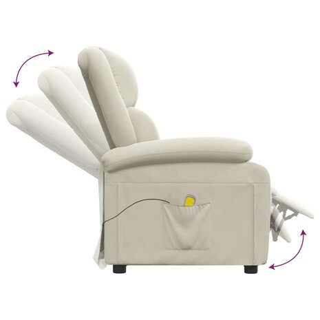 Massagestoel fluweel crèmekleurig 6