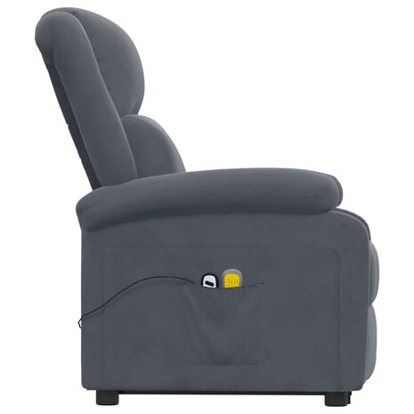 Sta-op-massagestoel fluweel donkergrijs 5