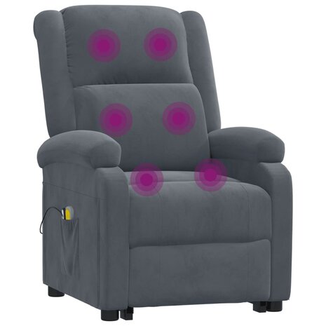 Sta-op-massagestoel fluweel donkergrijs 9