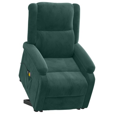 Sta-op-massagestoel fluweel donkergroen 8