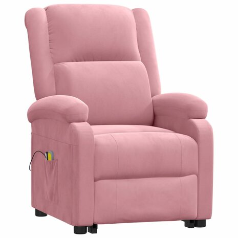 Sta-op-massagestoel fluweel roze 3