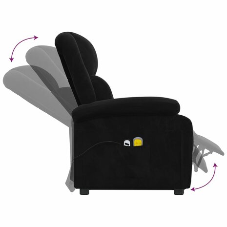 Sta-op-massagestoel fluweel zwart 8