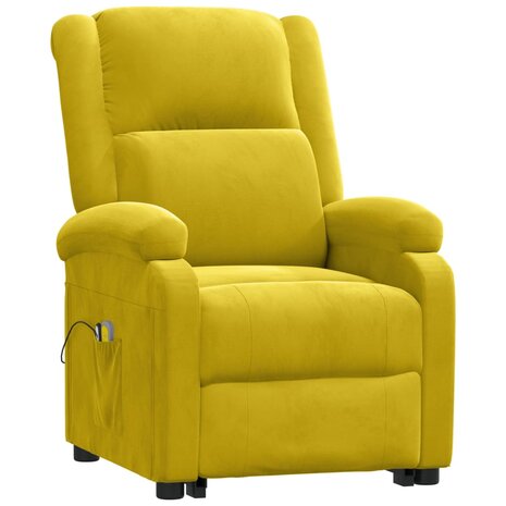 Sta-op-massagestoel fluweel geel 3