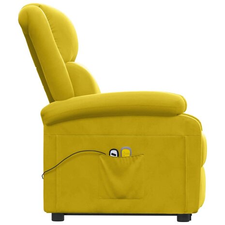 Sta-op-massagestoel fluweel geel 5