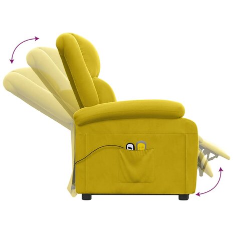 Sta-op-massagestoel fluweel geel 8