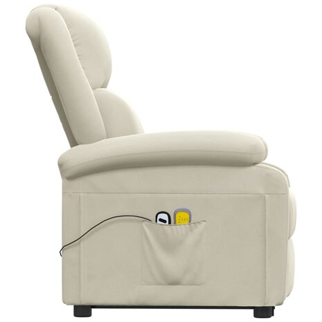 Sta-op-massagestoel fluweel crèmekleurig 5