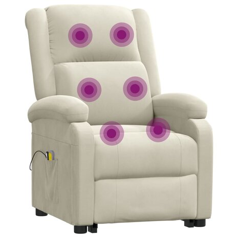 Sta-op-massagestoel fluweel crèmekleurig 9