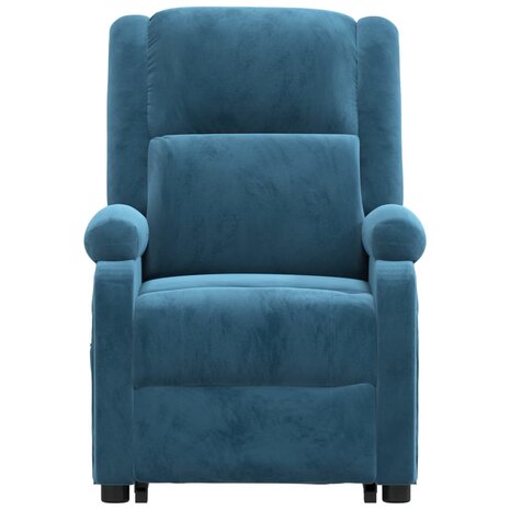 Sta-op-massagestoel fluweel blauw 4