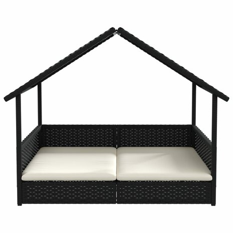 Hondenhok met kussen poly rattan 4