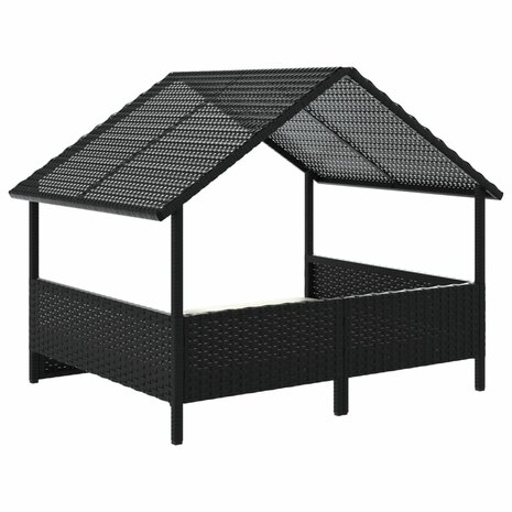 Hondenhok met kussen poly rattan 6