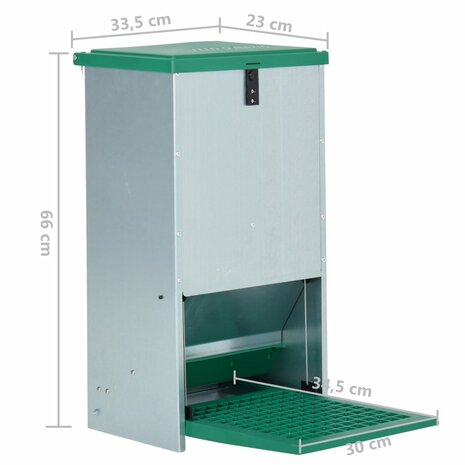 Pluimveevoerbak automatisch met pedaal 20 kg 8