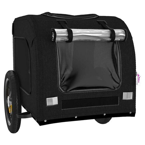Hondenfietstrailer oxford stof en ijzer zwart 5