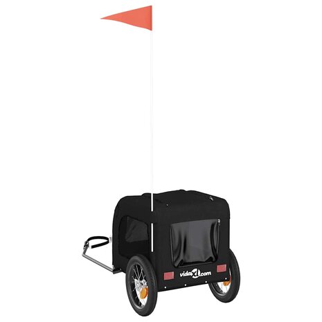Hondenfietstrailer oxford stof en ijzer zwart 8