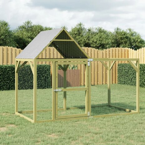Kippenhok 200x100x150 cm geïmpregneerd massief grenenhout 1