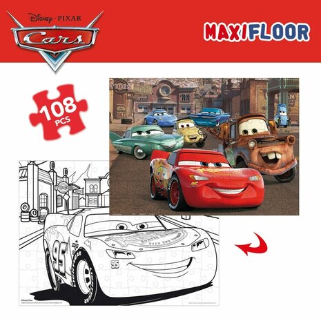 Kinderpuzzel Cars Dubbelzijdig 108 Onderdelen 70 x 1,5 x 50 cm (6 Stuks) 3
