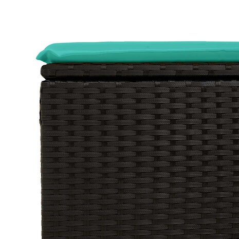 2-delige Loungeset met kussens poly rattan acacia zwart 5