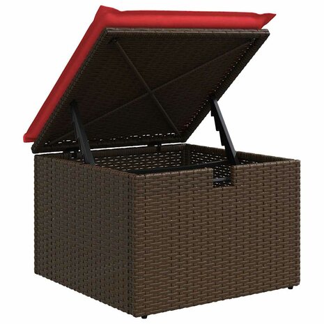 2-delige Loungeset met kussens poly rattan acacia bruin 5