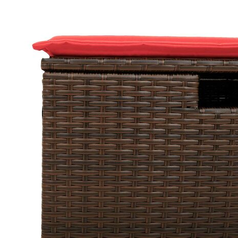 2-delige Loungeset met kussens poly rattan acacia bruin 6
