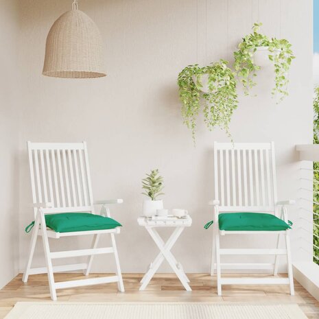 Stoelkussens 2 st 40x40x7 cm oxford stof groen 1