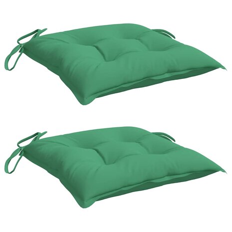 Stoelkussens 2 st 40x40x7 cm oxford stof groen 3