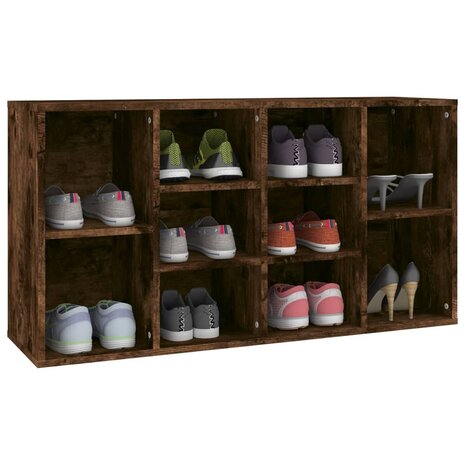 Schoenenbank 103x30x54,5 cm bewerkt hout gerookt eikenkleurig 4