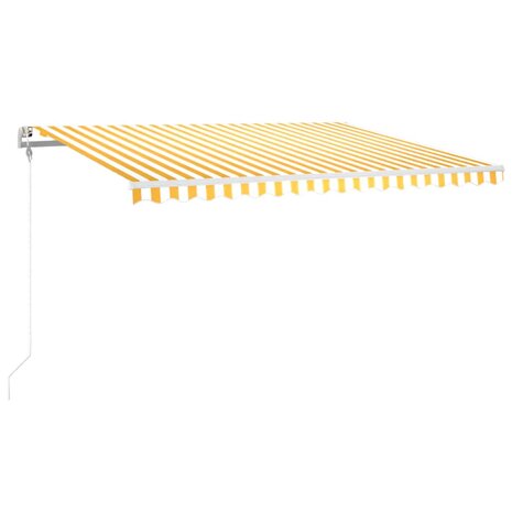 Luifel automatisch met LED en windsensor 400x300 cm geel en wit 2