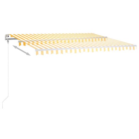 Luifel automatisch met LED en windsensor 400x300 cm geel en wit 4