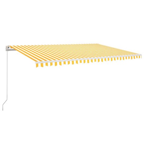 Luifel automatisch met LED en windsensor 500x300 cm geel en wit 2