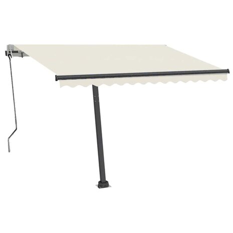 Luifel automatisch met LED en windsensor 300x250 cm crèmekleur 2