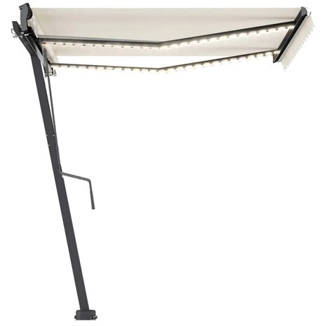 Luifel automatisch met LED en windsensor 300x250 cm crèmekleur 5